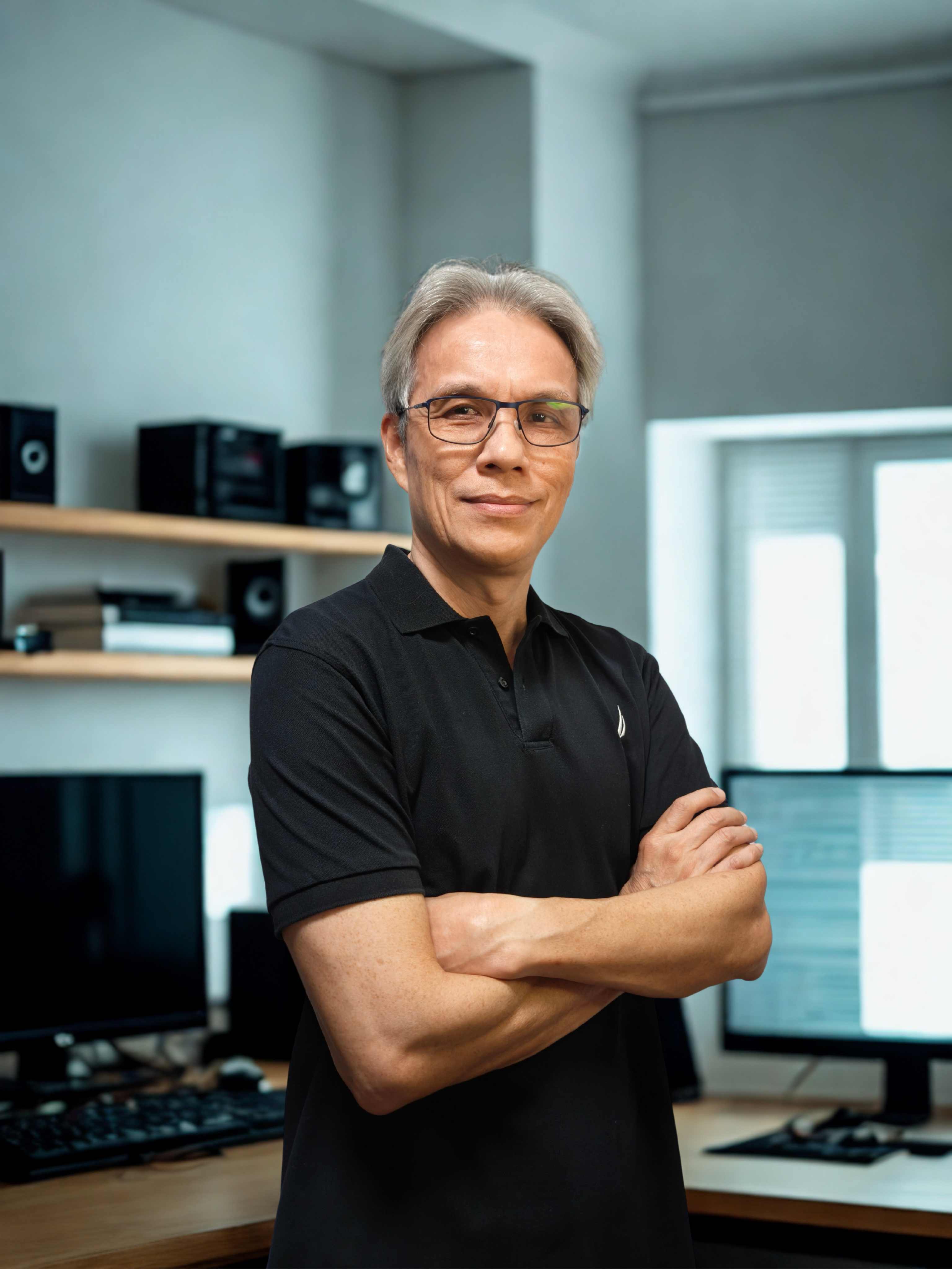 Alex Luk, founder of SMEIT.sg, in his IT workspace